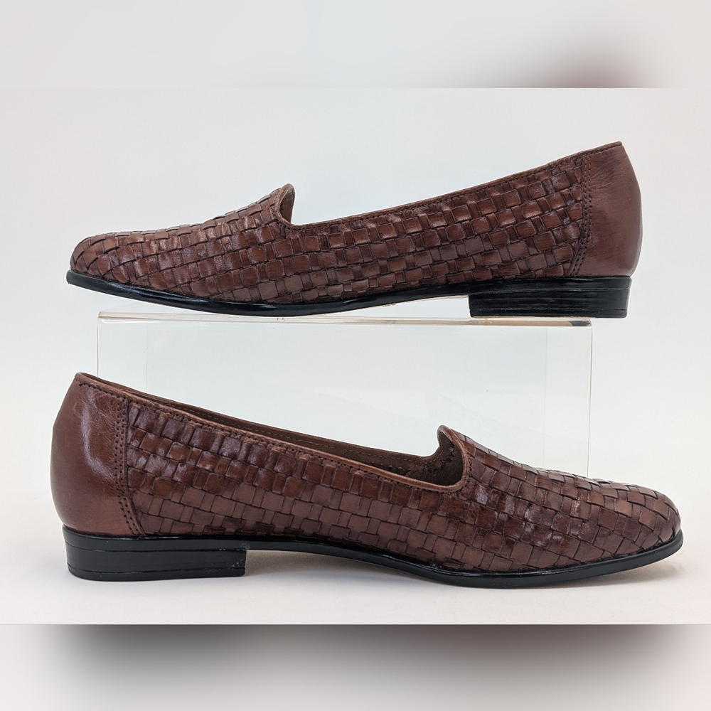 Trotters Women's US Size 8.5N / EU 39 Loafers Brown Woven Leather Uppers Flats - Picture 9 of 17